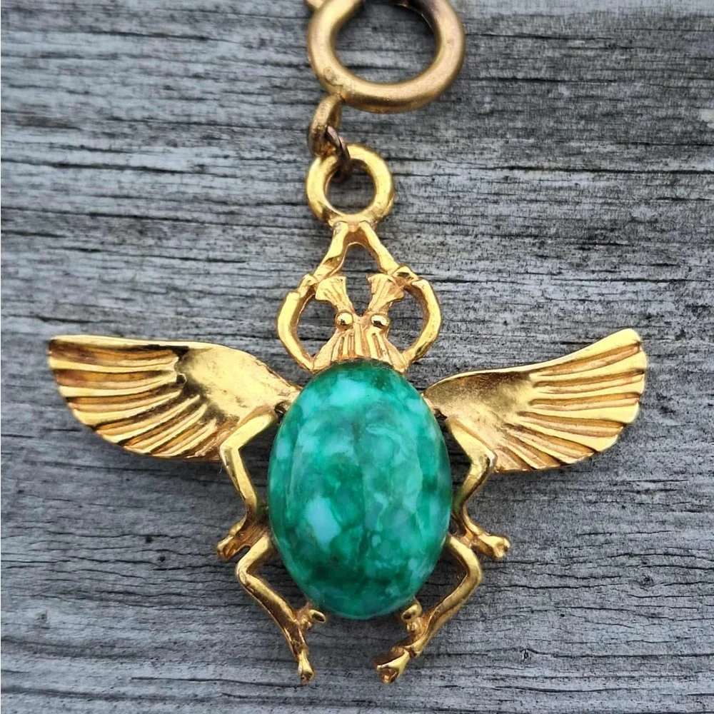 Vintage Scarab Pendant/Charm - Picture 1 of 9